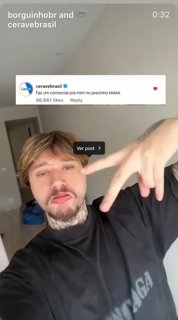 Cerave comentando pedindo vídeo