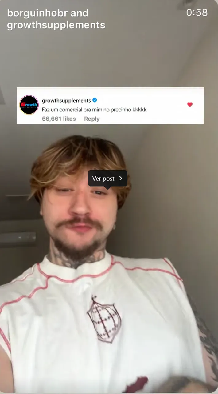 Growth comentando pedindo vídeo